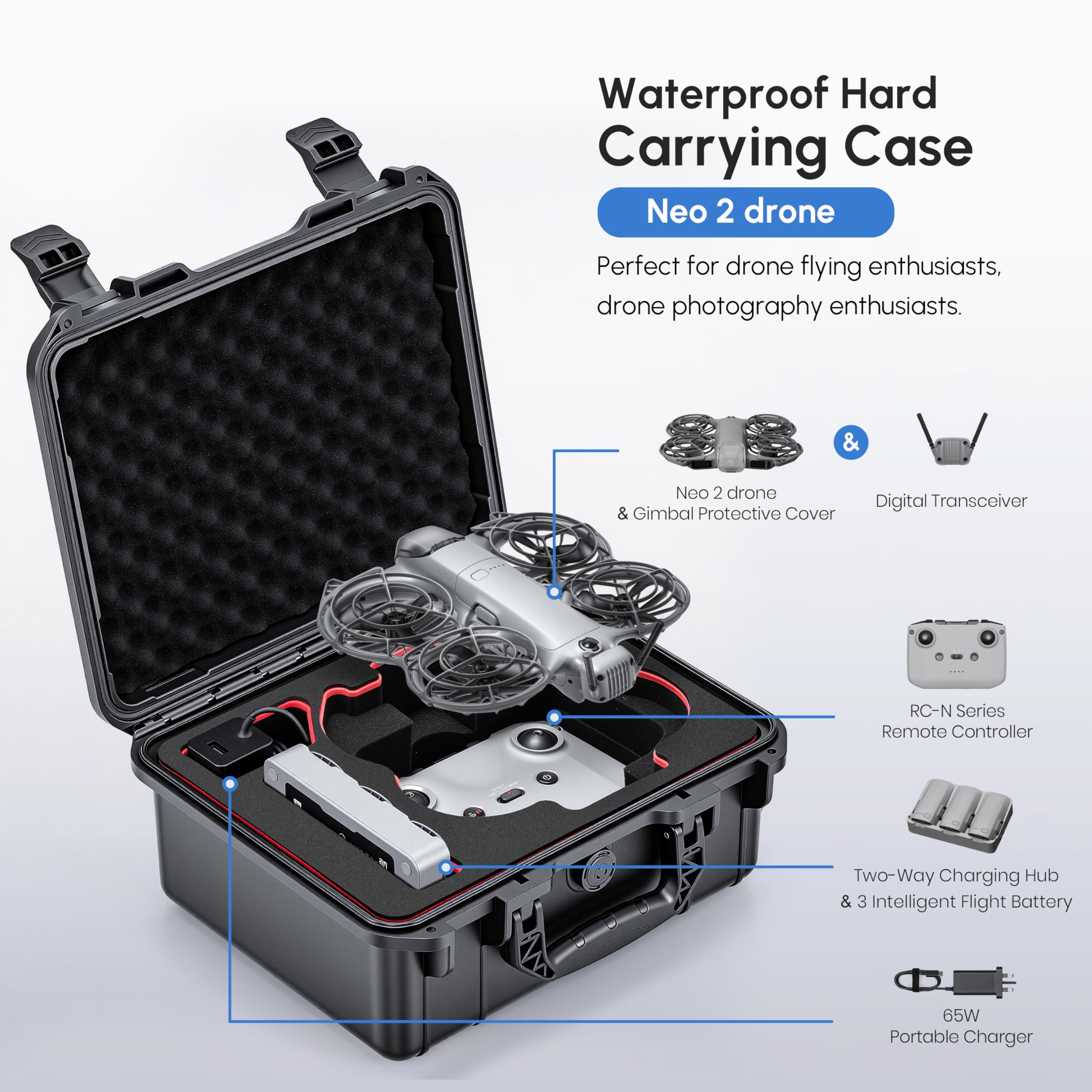 Drone Rc Cover - Estuche NEO 2, Estuche Rígido Impermeable
