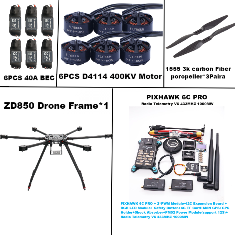 Controlador de vuelo ZD850 6C  - Heavy Lift Drone Frame reseña y precio