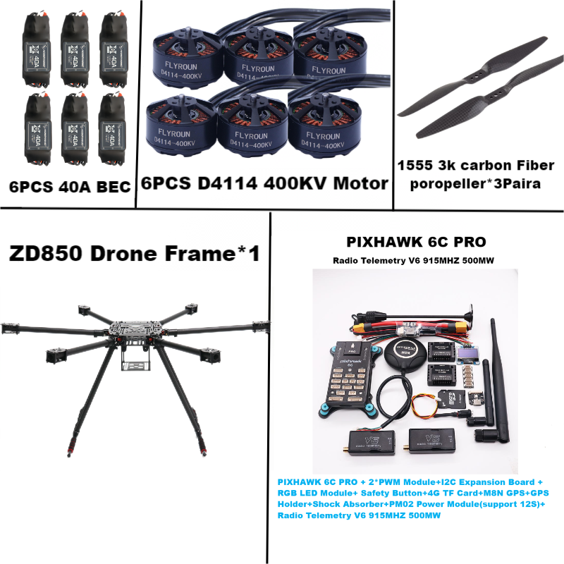 Controlador de vuelo ZD850 6C  - Heavy Lift Drone Frame reseña y precio