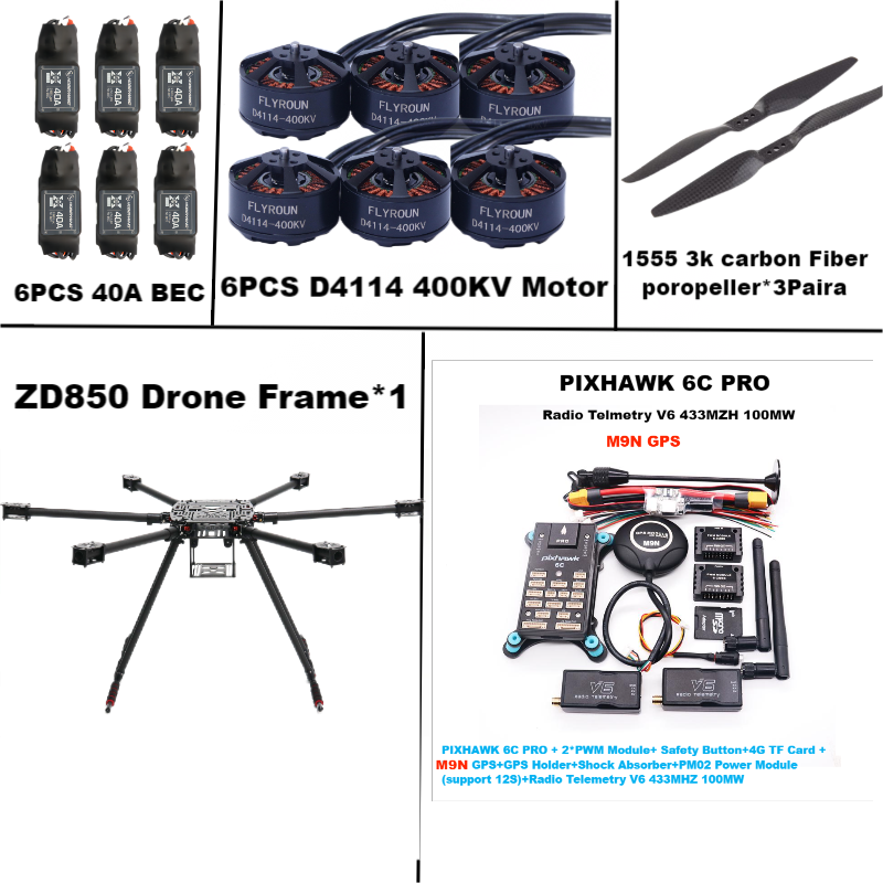 Controlador de vuelo ZD850 6C  - Heavy Lift Drone Frame reseña y precio
